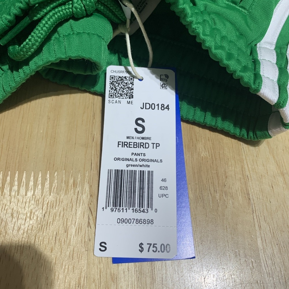 adidas Adicolor Classics Firebird Track Pants Size Small JD0184 Green/White NWT - Picture 6 of 7
